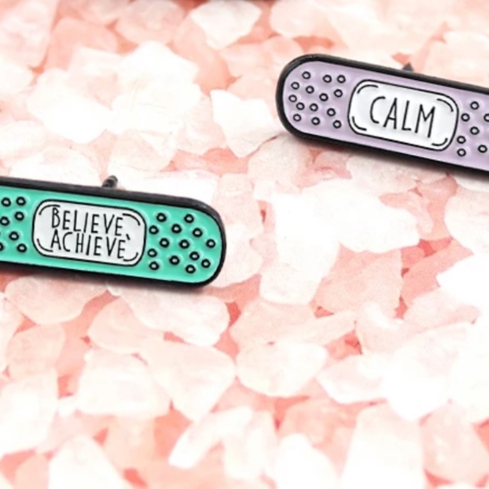 1 LEFT‼️ 2pcs Mental Health Self Care Bandaid Enamel Pins Set - Picture 5 of 12